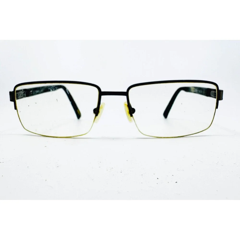 Timex Eyeglasses Mens Black Semi Rimless L049 Rectangle 58-17-150